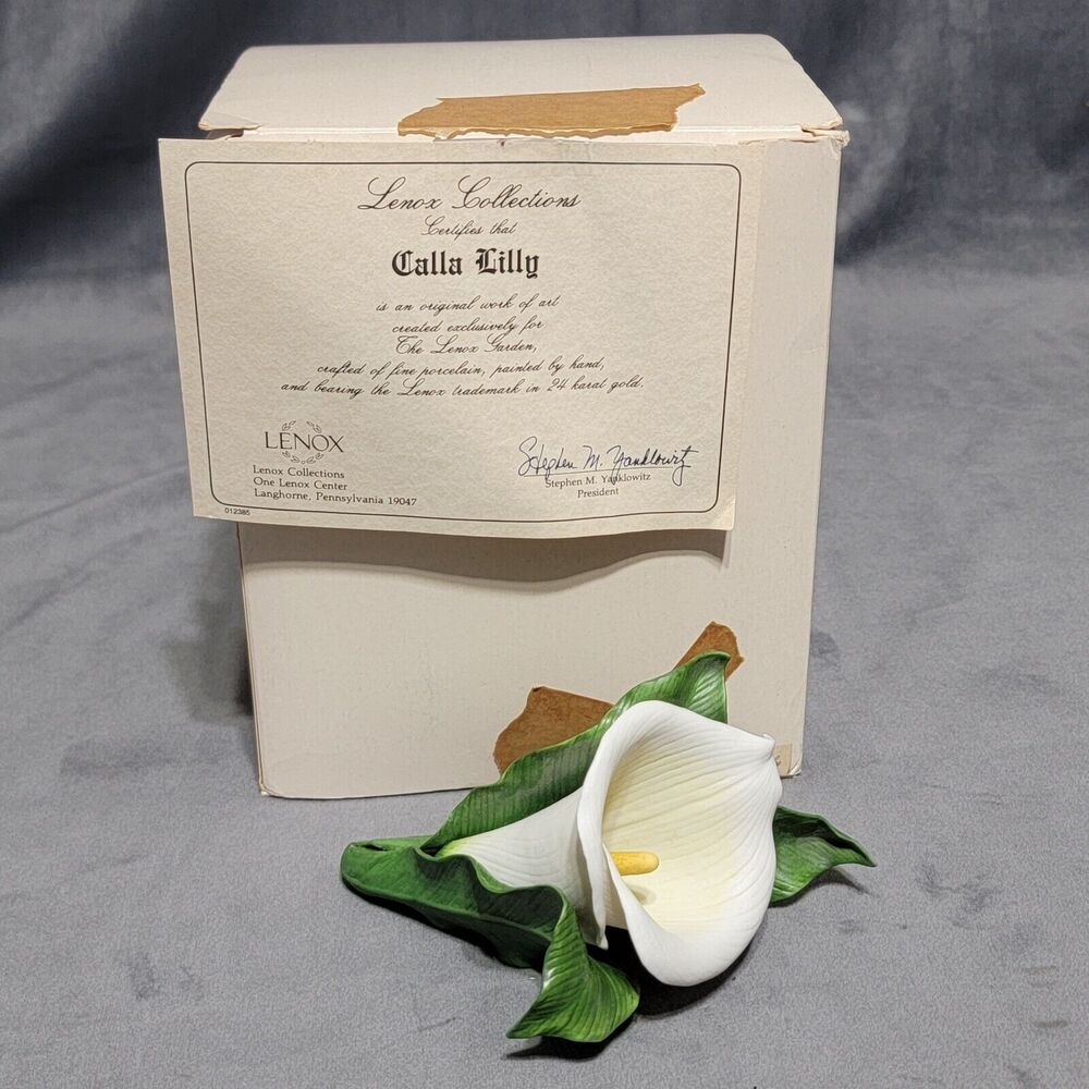 Lenox Garden Flowers Calla Lily With Box And Certificate